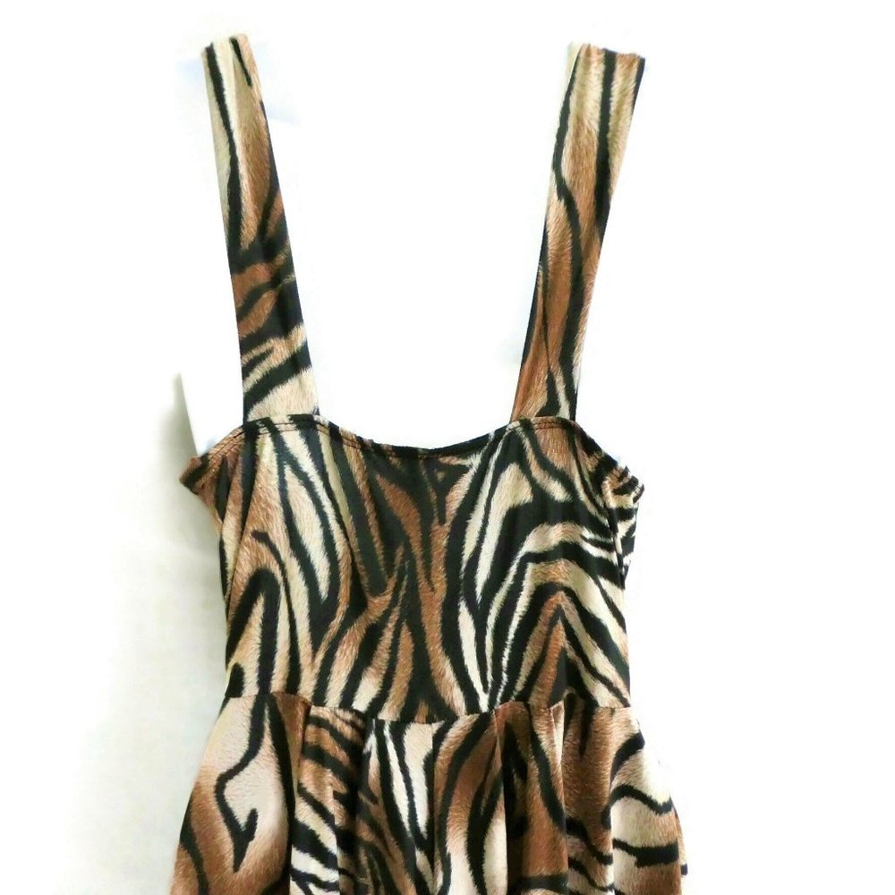 SOLD Vintage Jumpsuit MC Hammer Animal Surplice Plunge Harem Tapered USA L - Picture 6 of 13